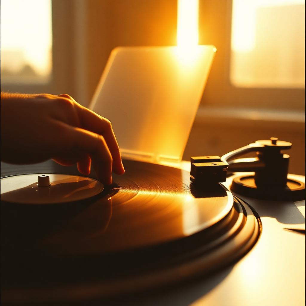 Stacked vinyl records